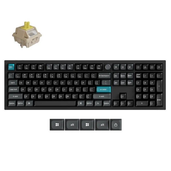 Keychron Q6 Ultra (Q6U-M4) ZMK RGB 8K Wireless Custom Mechanical Keyboard-Banana Switch 100% US - Gaming Keyboard