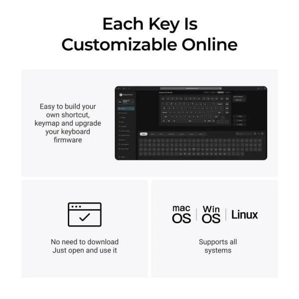 Keychron Q1 Ultra (Q1U-M1) ZMK RGB 8K Wireless Custom Mechanical Keyboard-Red Switch 75% US