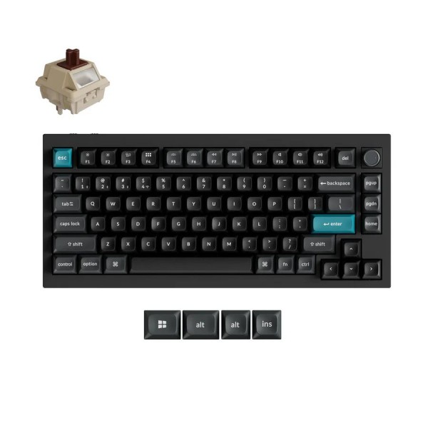 Keychron Q1 Ultra (Q1U-M3) ZMK RGB 8K Wireless Custom Mechanical Keyboard-Brown Switch 75% US - Gaming Keyboard