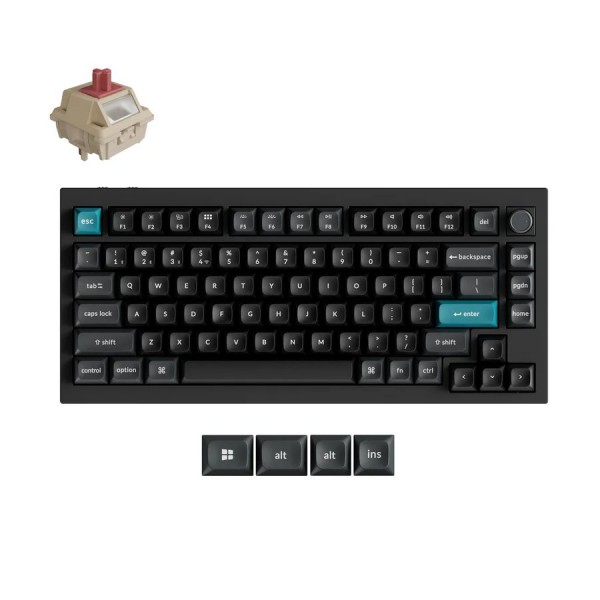 Keychron Q1 Ultra (Q1U-M1) ZMK RGB 8K Wireless Custom Mechanical Keyboard-Red Switch 75% US - Gaming Keyboard