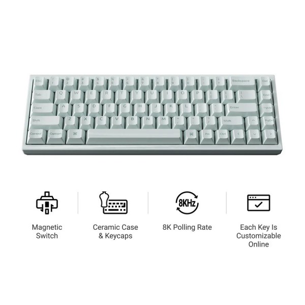 Keychron Q16 HE (Q16HW-L1) QMK Ceramic Custom Hall Effect  Keyboard RGB Lime Switch 65% US Green - Gaming Keyboard