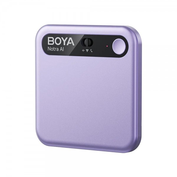 BOYA Notra Purple - AI Audio Recorder - 64GB Room/Phone/BT, AI Transcription & Summary - 