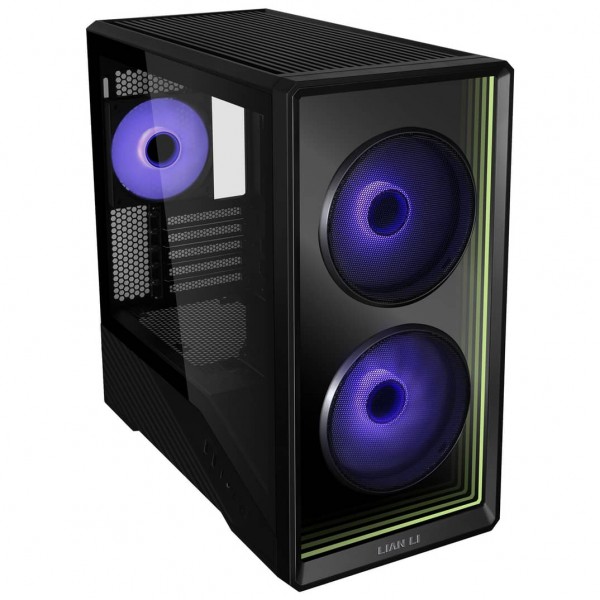 Lian Li Vector V150 Black - w/ 3 x ARGB Fans + Hub - Infinity Mirror - Micro-ATX, Mini-ITX PC Case - 