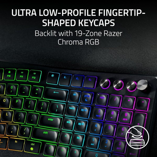 RAZER Pro Type Ergo - Split Keyboard - Low Profile - Wrist Rest - AI Prompt Master - RGB - MACROS