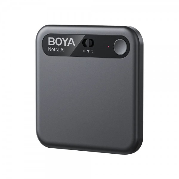 BOYA Notra Black - AI Audio Recorder - 64GB Room/Phone/BT, AI Transcription & Summary - 