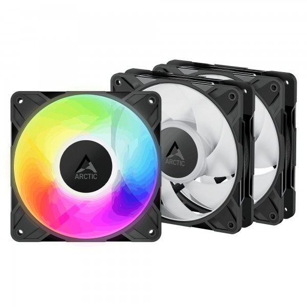 ARCTIC P12 Pro A-RGB LN - 3 Pack - 120mm Case Fan- Low Noise fluid dynamic - 2000 RPM - PWM - Arctic