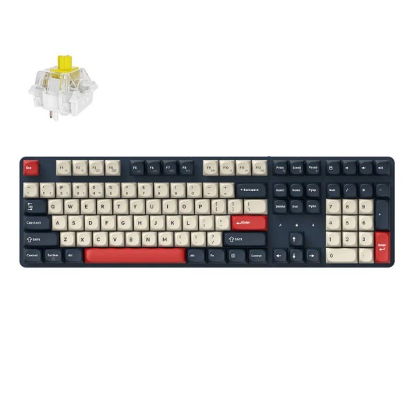 Keychron J5 (KJ5-H4Z) QMK Wireless Mechanical Keyboard Banana Switch Hot-Swap RGB 100% US Dark Blue - 