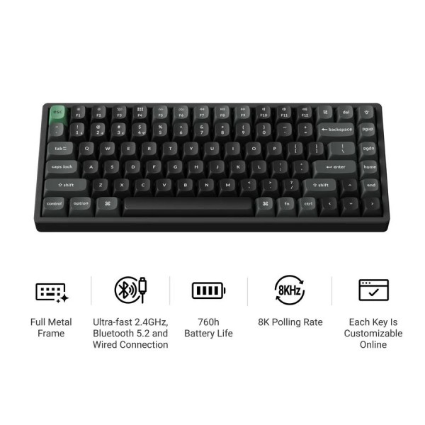 Keychron K2 Ultra (K2U-J1) ZMK Wireless 8K Mechanical Keyboard Red Switch (Hot-Swap) 75% Us Layout - Keychron