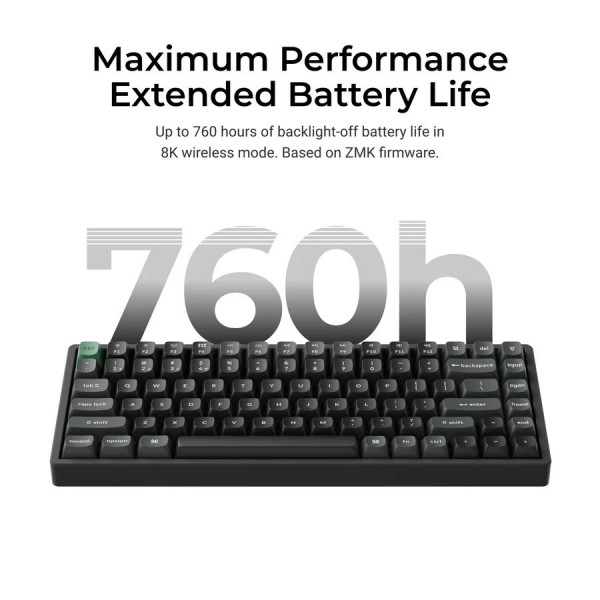 Keychron K2 Ultra (K2U-J3) ZMK Wireless 8K Mechanical Keyboard Brown Switch (Hot-Swap) 75% Us Layout