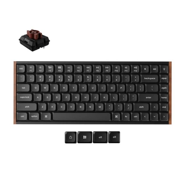 Keychron K3 Ultra (K3U-H3) QMK 8K Wireless Mechanical Keyboard Brown Switch Low Profile Wood Fr. 75% - 