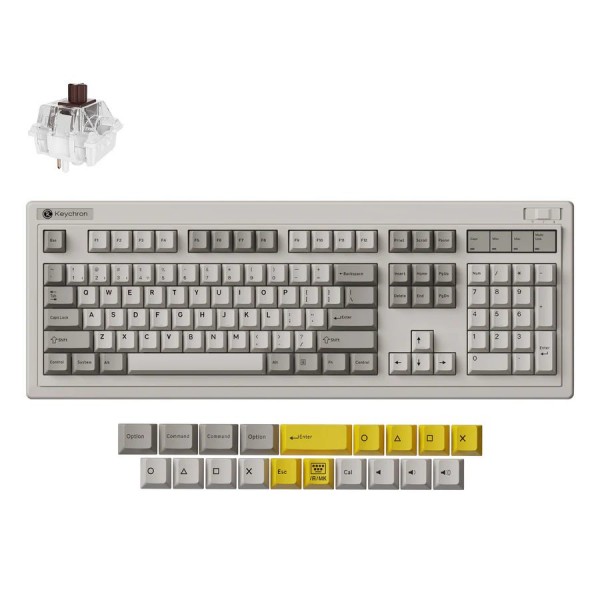 Keychron R6 (R6-M3) QMK Wireless Mechanical Keyboard Brown Switch Hot-Swap RGB 100% US Retro - 