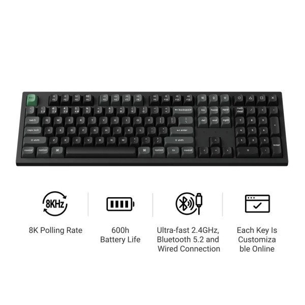 Keychron K10 Ultra (K10U-H4) ZMK Wireless 8K Mechanical Keyboard BananaSwitch (Hot-Swap) 100% Us Lay - 