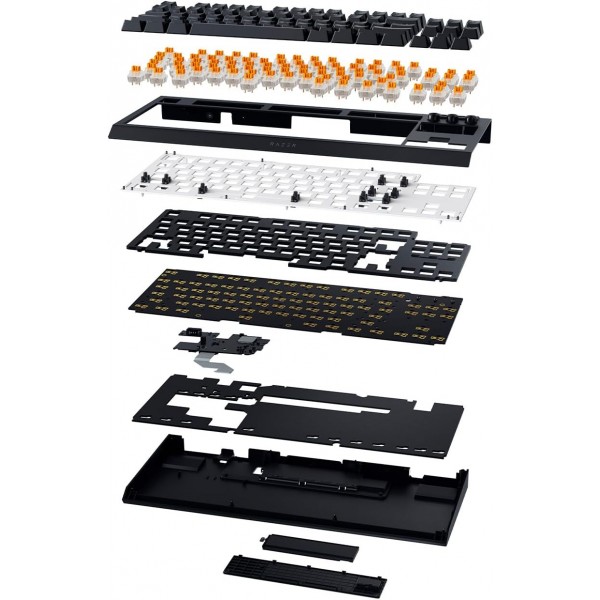 RAZER Blackwidow V4 TKL HYPERSPEED UK Layout - RGB Wireless Hot-Swap Keyboard - Orange Tactile Switc