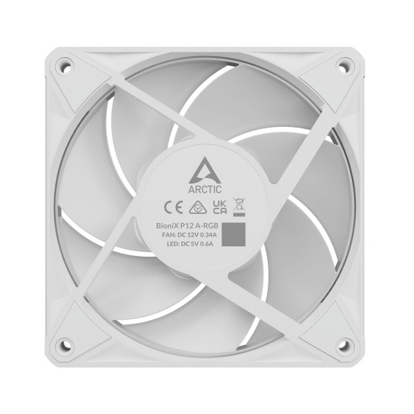 Arctic BioniX P12 A-RGB (White) - 120mm Case Fan with A-RGB - Fluid Dynamic Bearing - PWM Regulated