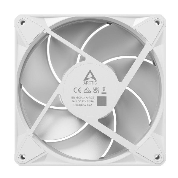 Arctic BioniX P14 A-RGB (White) - 140mm Case Fan with A-RGB - Fluid Dynamic Bearing - PWM