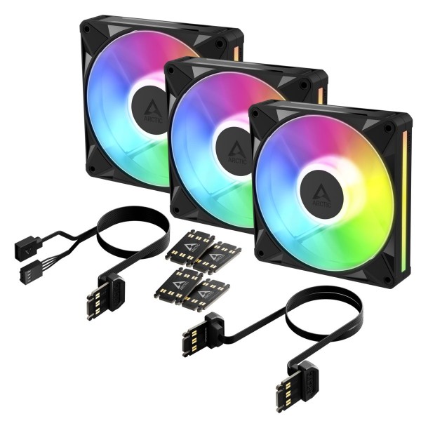Arctic BioniX P12 A-RGB Pack of 3 - 120mm Case Fan with A-RGB - Fluid Dynamic Bearing - PWM - 