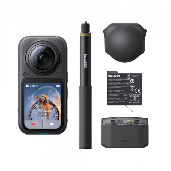 Insta360 X6 Essentials Bundle - 8K, 1" Sensors, Triple AI Chip, OLED Display, 360 Action Camera - 