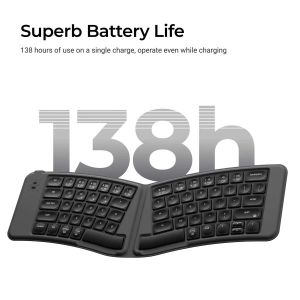 Keychron B11 Pro (B11P-K1) Ultraslim Wireless BT Foldable Keyboard Online customization - Gray US La