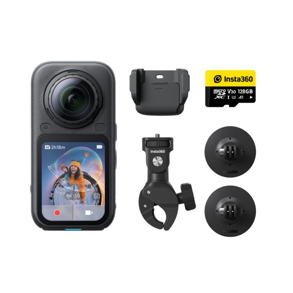 Insta360 X6 Motorcycle Bundle - 8K, 1" Sensors, Triple AI Chip, OLED Display, 360 Action Camera - 