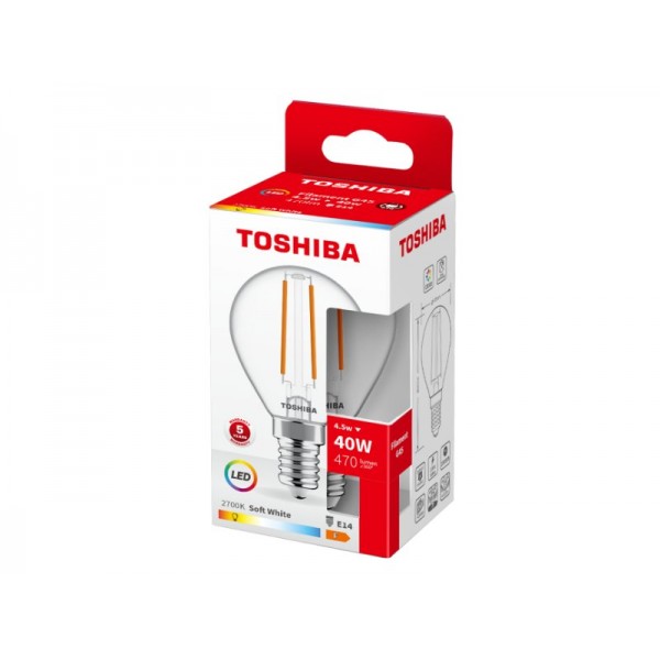 TOSHIBA LED FILAMENT G45 E14 4.5W 2700K - TOSHIBA