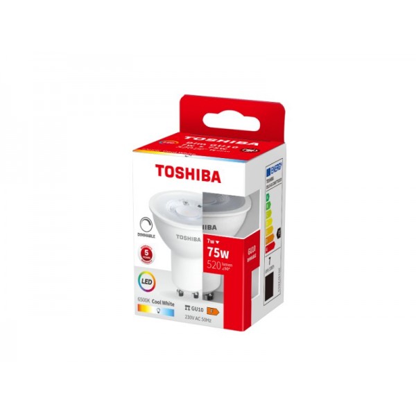 TOSHIBA LED GU10 7W 6500K DIMMABLE - TOSHIBA