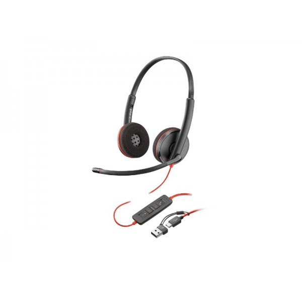 Poly Blackwire 3220 Stereo USB-C Headset +USB-C/A Adapter - 93S87AA - HP - Inc