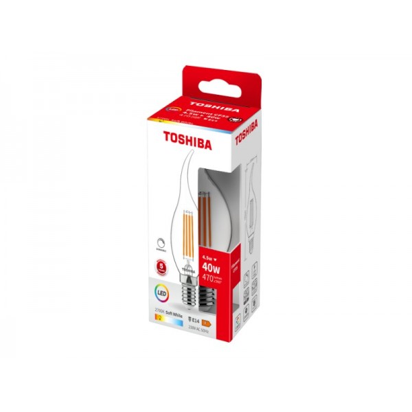 TOSHIBA LED FILAMENT CF35 E14 4.5W 2700K DIMMABLE - TOSHIBA
