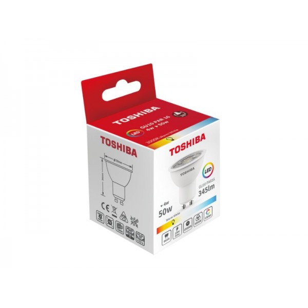 TOSHIBA LED GU10 4W 3000K - TOSHIBA