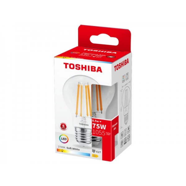 TOSHIBA LED FILAMENT A60 E27 8.5W 2700K - TOSHIBA