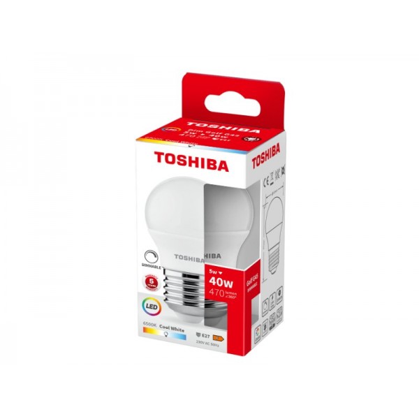TOSHIBA LED G45 E27 5W 6500K DIMMABLE - TOSHIBA