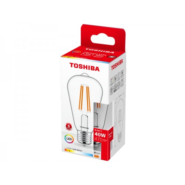 TOSHIBA LED FILAMENT ST64 E27 4.5W 2700K - TOSHIBA