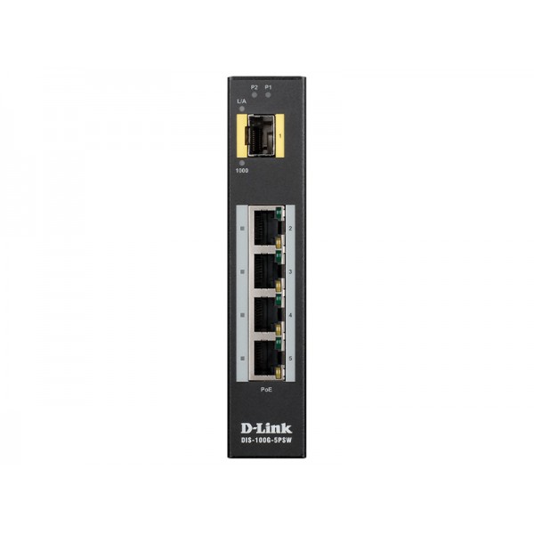 D-Link 5-Port Gigabit Unmanaged Industrial PoE Switch (DIS-100G-5PSW) - DLINK