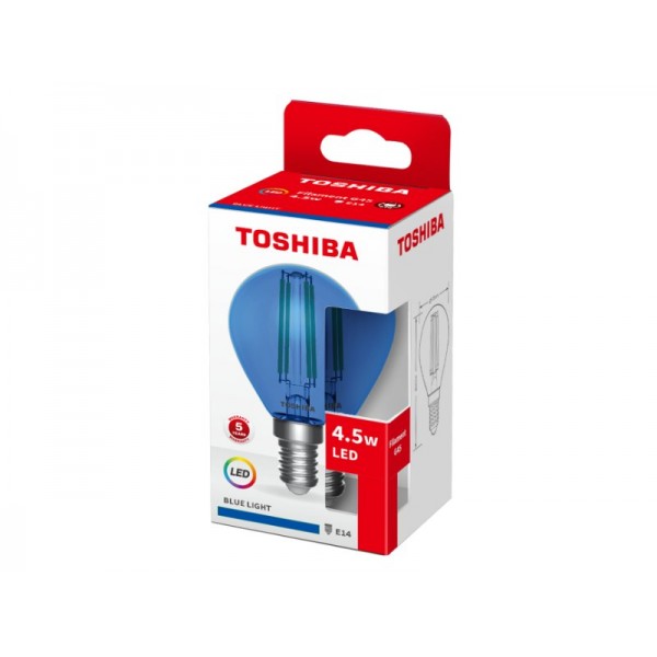 TOSHIBA LED FILAMENT COLOR BLUE G45 E14 4.5W - TOSHIBA