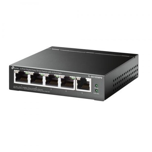 Tp-Link 5-Port Gigabit Easy Smart Switch with 4-Port PoE+ (TL-SG105MPE) - Switches