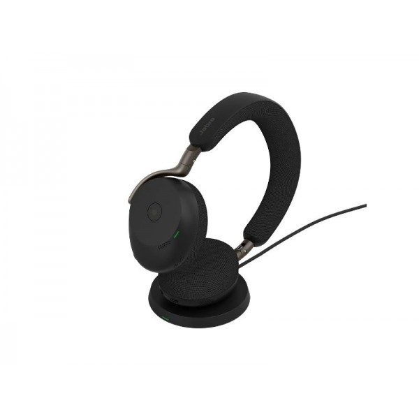 Jabra Headset Evolve3 75 MS Link390c Stereo Black with Wireless Charger (37599-999-889) - 