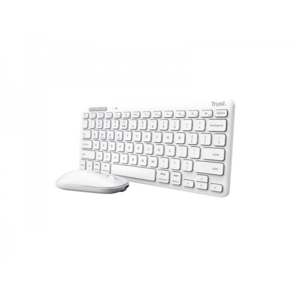 Trust Deskset LYRA us wireless mouse and keyboard white 25073 - (Commercial) Office Accessories