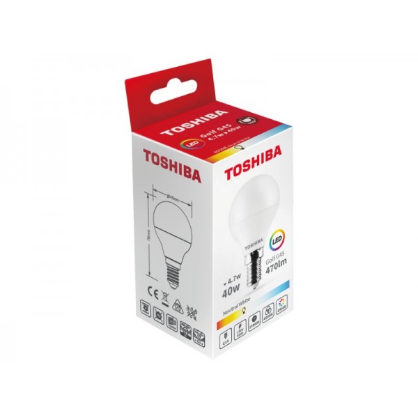 TOSHIBA LED G45 E14 4.7W 4000K - TOSHIBA