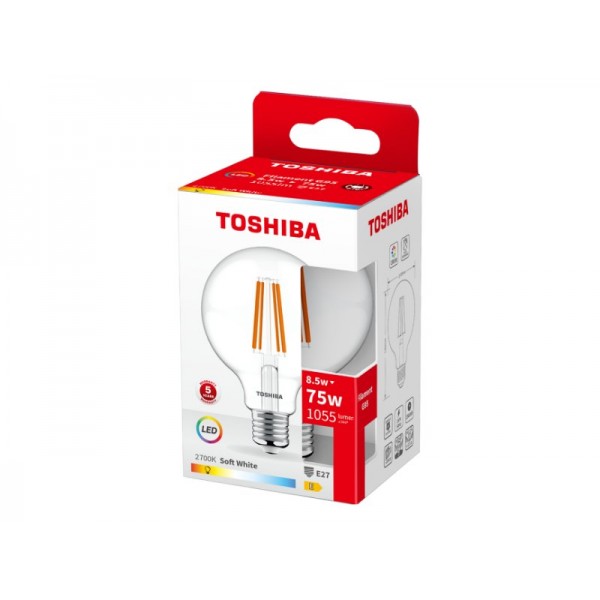 TOSHIBA LED FILAMENT G95 E27 8.5W 2700K - TOSHIBA