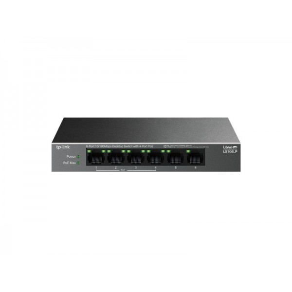 TP-Link Switch 6-Port 10/100Mbps 4-Port PoE (LS106LP) - tp-link