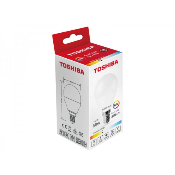 TOSHIBA LED G45 E14 7W 4000K - TOSHIBA