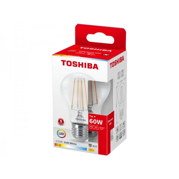 TOSHIBA LED FILAMENT A60 E27 7W 2700K - TOSHIBA