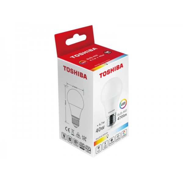 TOSHIBA LED A60 E27 4.7W 4000K