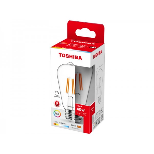 TOSHIBA LED FILAMENT ST64 E27 4.5W 2700K DIMMABLE - TOSHIBA