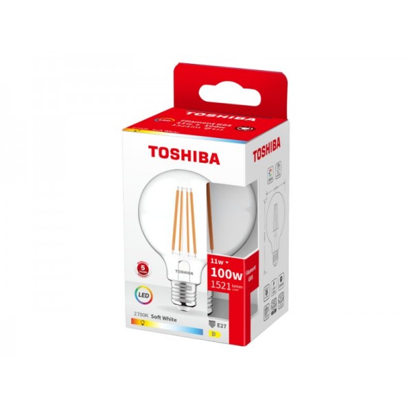 TOSHIBA LED FILAMENT G95 E27 11W 2700K - TOSHIBA
