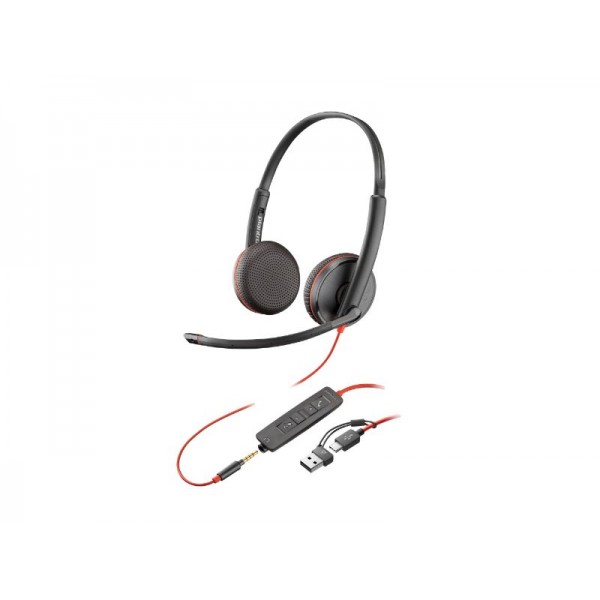 Poly Headset Blackwire 3225 USB-C/A (BULK)  (8X229A6) - 