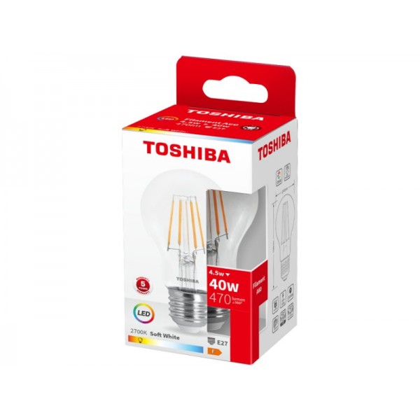 TOSHIBA LED FILAMENT A60 E27 4.5W 2700K - TOSHIBA