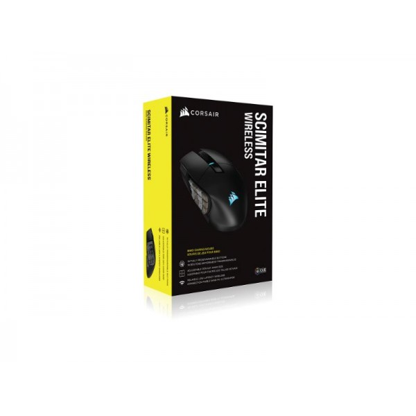 Corsair Wireless Optical Gaming Mouse MMO/MOBA Scimitar Elite RGB 26.000 Dpi - Black - CH-9314311-EU - Σύγκριση Προϊόντων