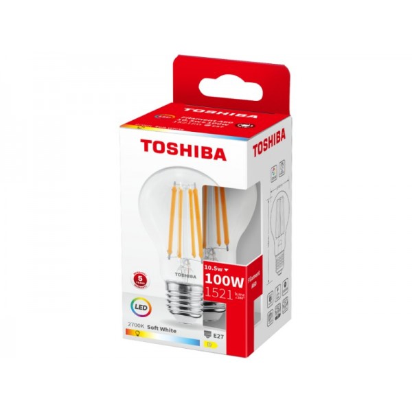 TOSHIBA LED FILAMENT A60 E27 10.5W 2700K - TOSHIBA