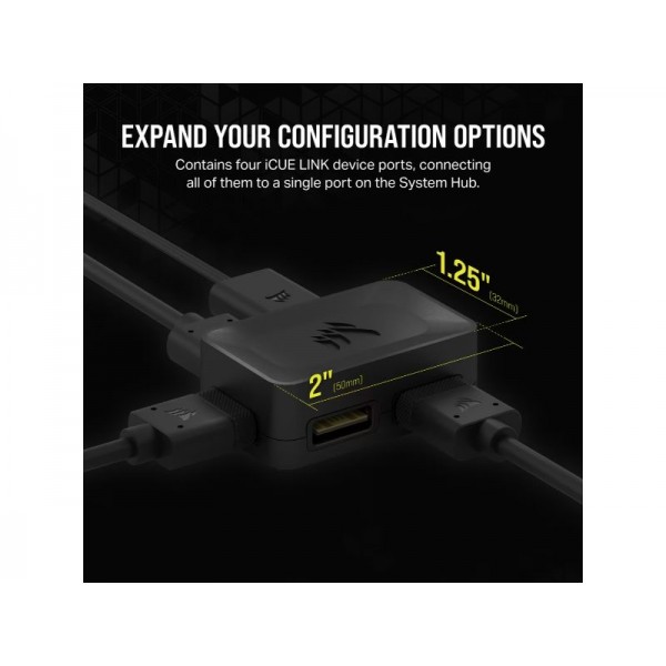 Corsair 4-Way Signal Splitter iCUE Link - Black - CX-9070015-WW - Σύγκριση Προϊόντων