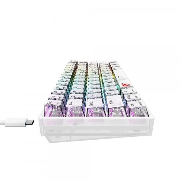 Gaming πληκτρολόγιο - Havit KB877L (Transparent White) - HAVIT - GAMENOTE